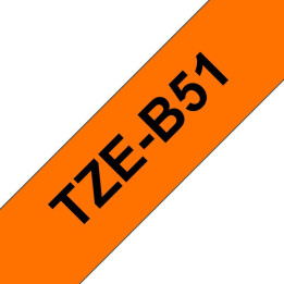 Brother Tape Black on Flu Orange 24mm