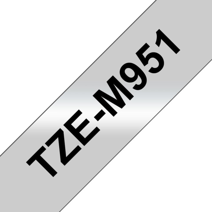Brother Tape Black on Matt Silver 24mm