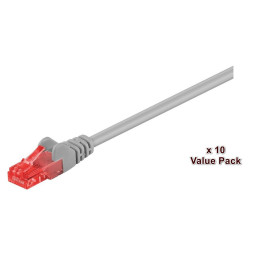 MicroConnect U/UTP CAT6 2M Grey 10 Pack
