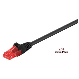 MicroConnect U/UTP CAT6 3M Black 10 Pack