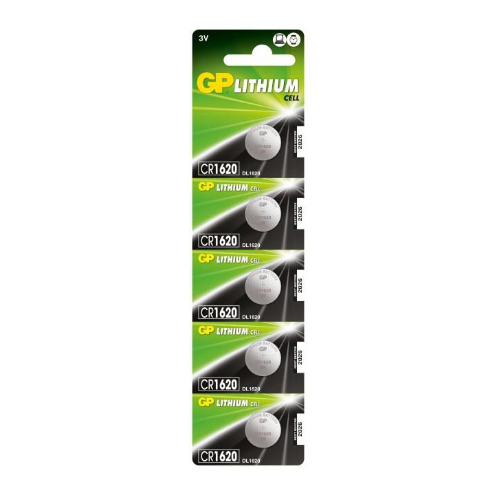 GP LITHIUM BUTTON CELL CR1620