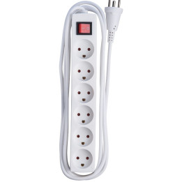 MicroConnect Power strip 6 outlets 3m White