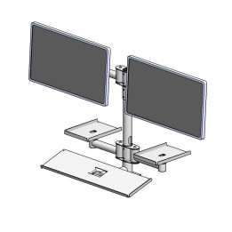 Ergonomic Solutions Wall mounted pole with dual