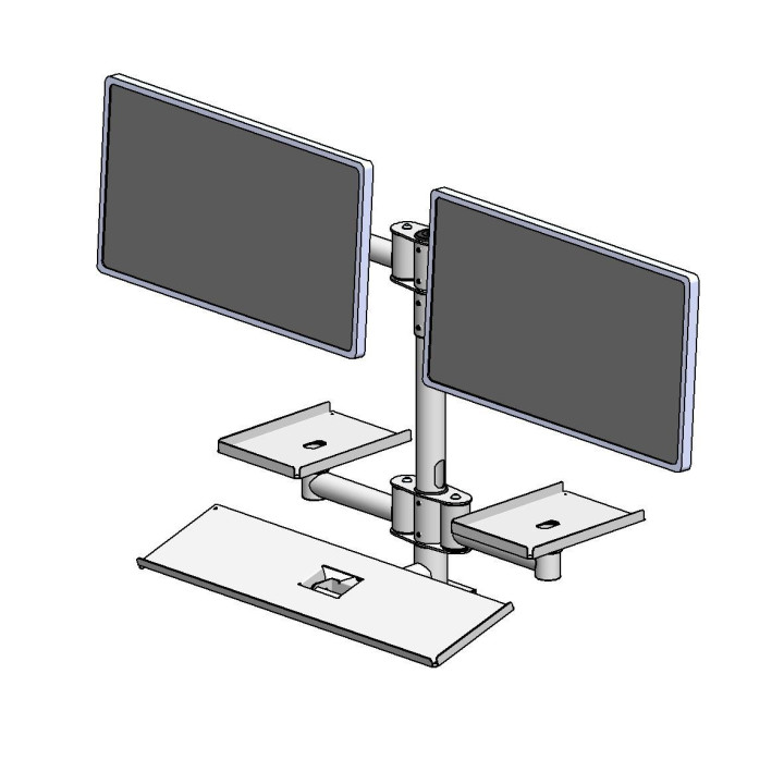 Ergonomic Solutions Wall mounted pole with dual