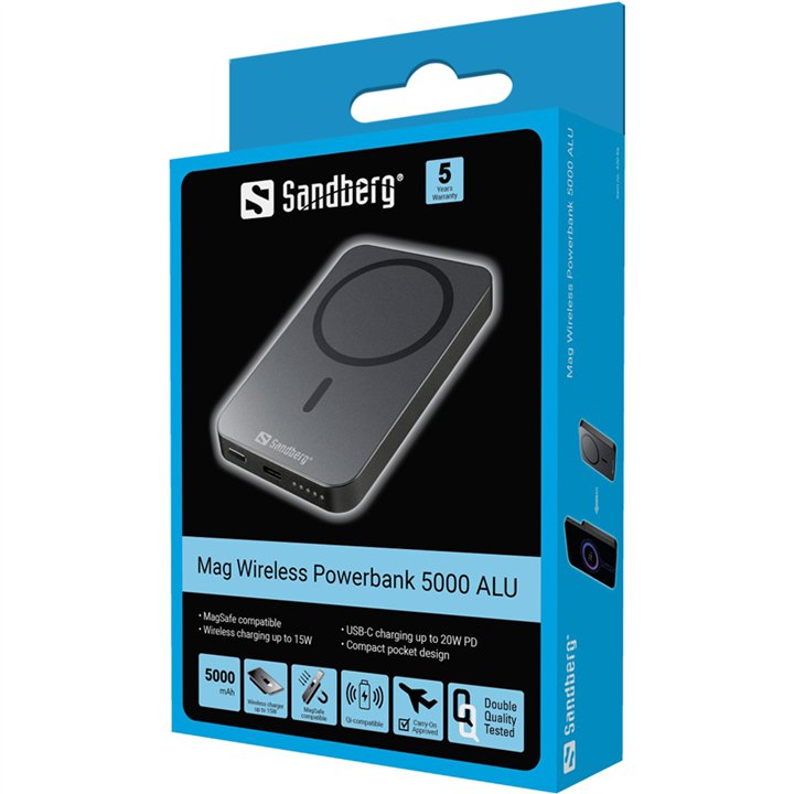 Mag Wireless Powerbank 5000 ALU