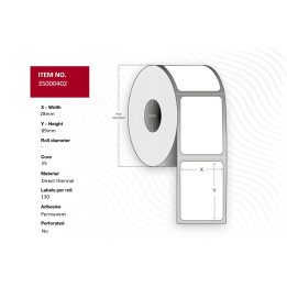 Capture Label 28x89 - Core 25. White.