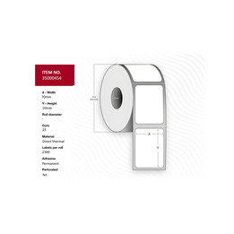 Capture Label 70x10 - Core 25. White.