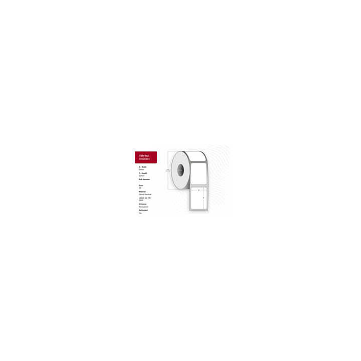 Capture Label 70x10 - Core 25. White.