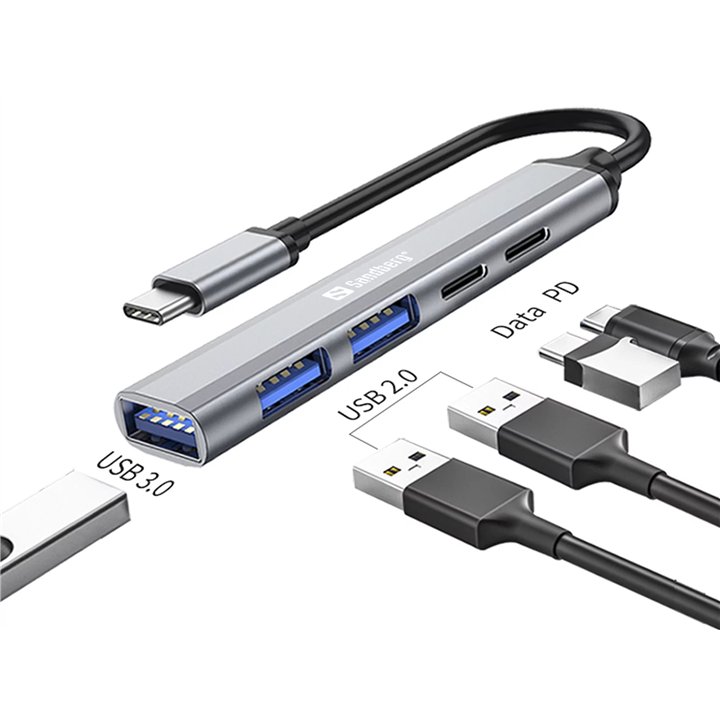 Sandberg USB-C to 3xUSB-A+2xUSB-C SAVER