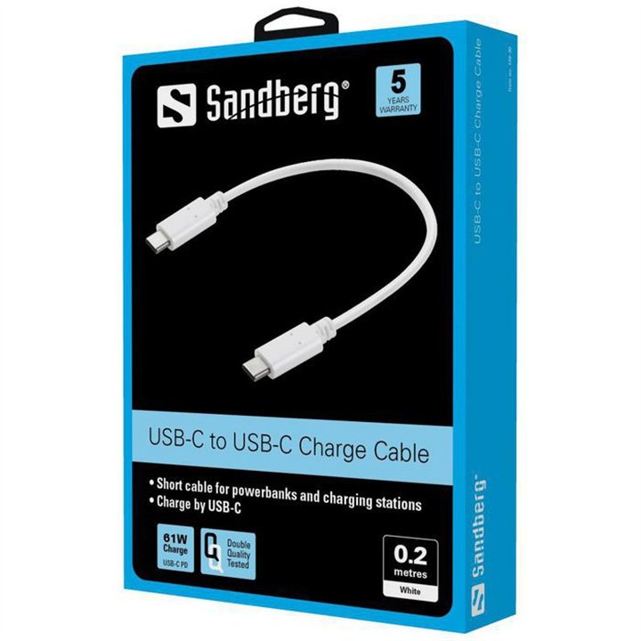 USB-C Charge Cable 0.2m, 65W