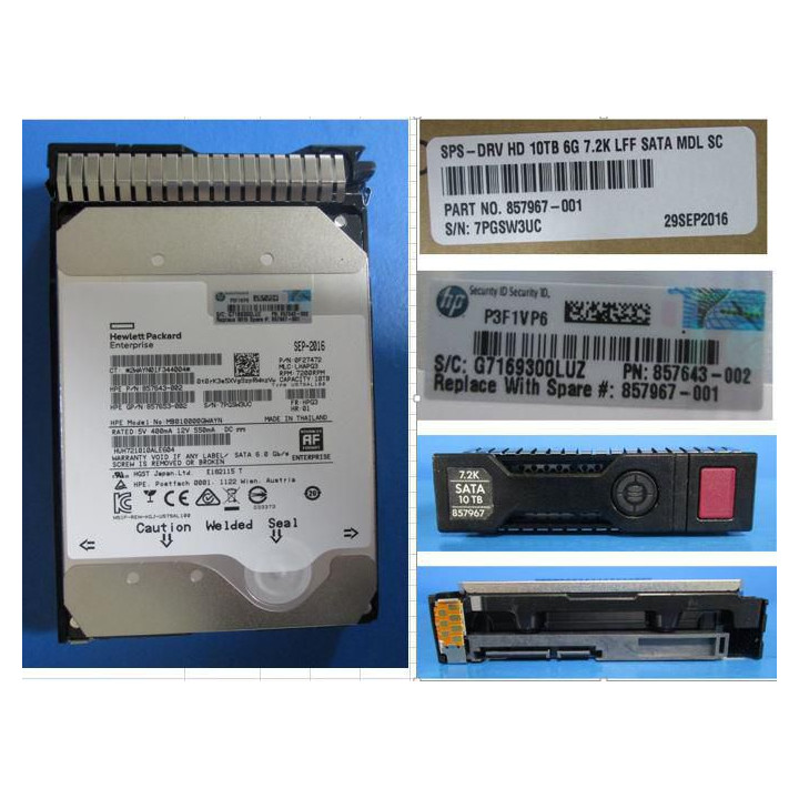 Hewlett Packard Enterprise HD 10TB 6G 7.2K LFF SATA MDL