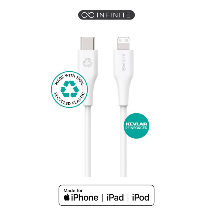eSTUFF USB-C Lightning Cable MFI 1m White
