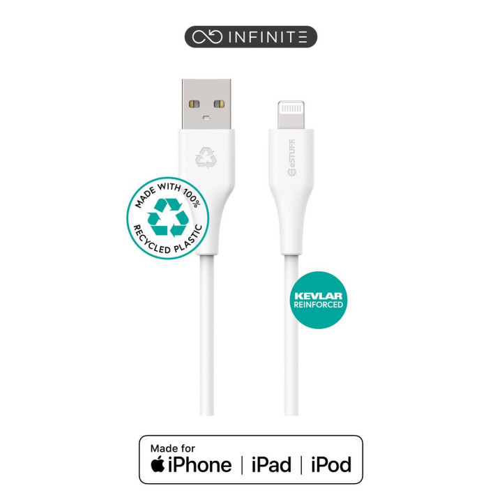 eSTUFF Lightning Cable MFI 1m White
