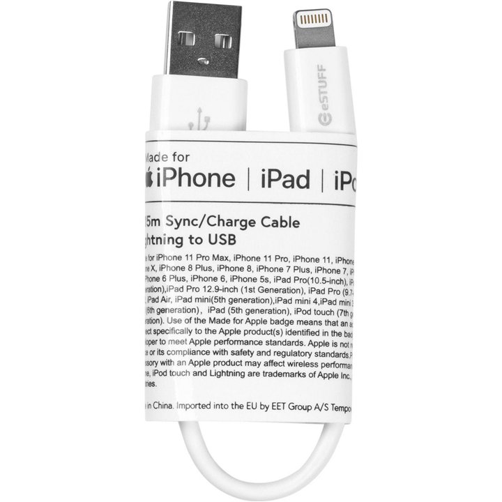 eSTUFF Lightning Cable MFI 0.5m White