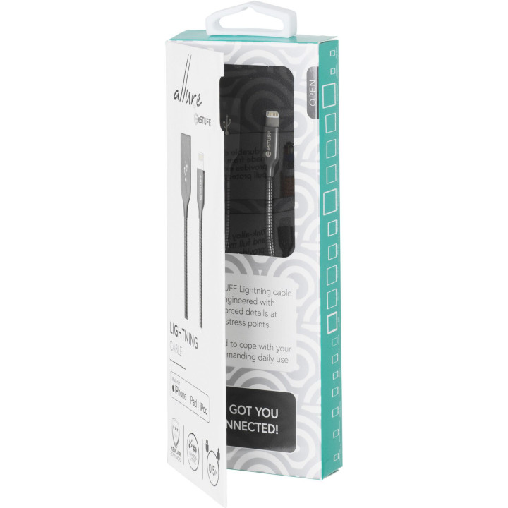 eSTUFF Lightning Cable MFI 1,5 m gunmetal