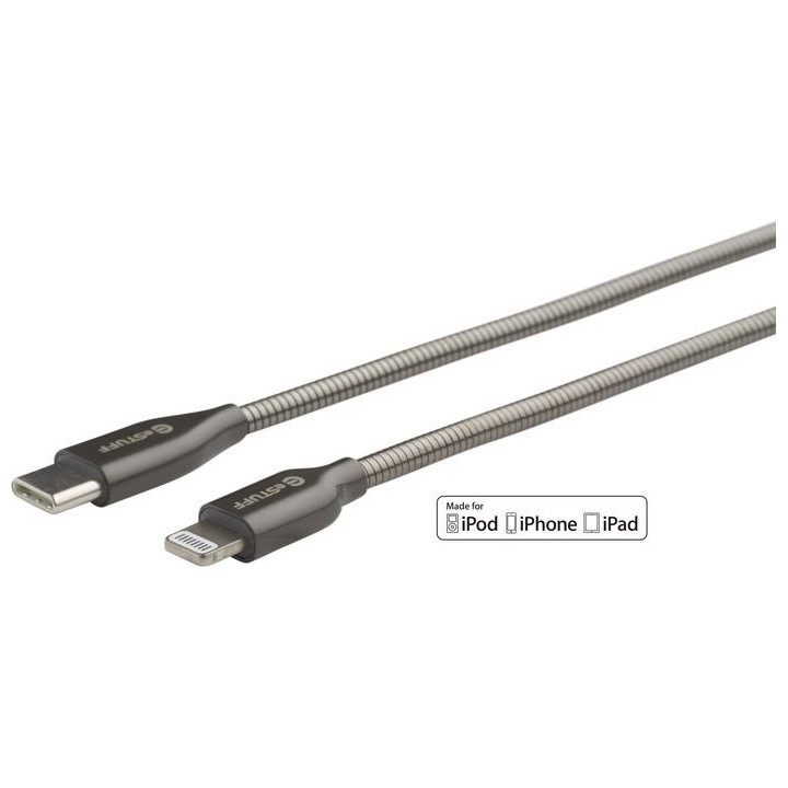 eSTUFF USB-C Lightning Cable MFI 1m Gunmetal